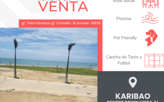 Se Vende Terreno en Karibao Resort Town con Vista Al Mar y vista a lalaguna Artifical