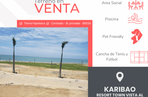 Se Vende Terreno en Karibao Resort Town con Vista Al Mar y vista a la laguna Artifical