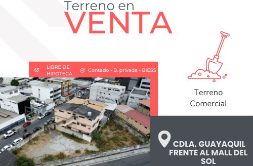 Se vende Terreno en Cdla Guayaquil – a 2 Cuadras de la Av. Juan Tanga Marengo