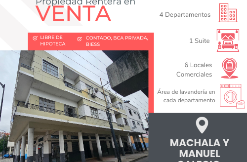 Se Vende Edificio Rentero en Machala y Manuel Galecio