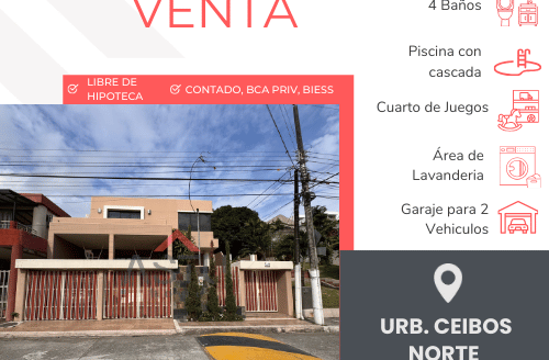 Se Vende Propiedad Esquinera en Urb. Ceibos Norte