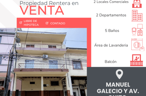 Se Vende Propiedad Rentera en Manuel Galecio y Av. Quito