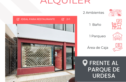 Se alquila Local Comercial Frente al parque de Urdesa, ideal para restaurante