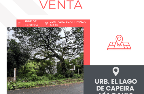 Se Vende Terreno exclusivo en Urb Lago de Capeira, Vía a Daule