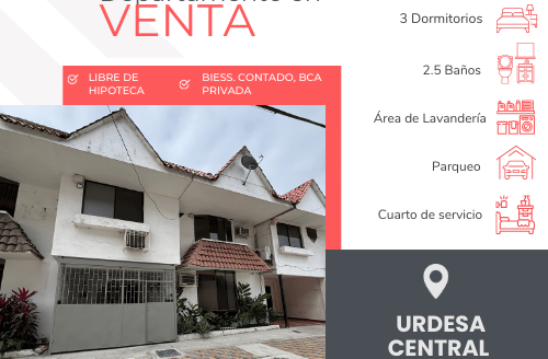 Se Vende Departamento en  Urdesa Central, a pocas cuadras de Víctor Emilio Estrada