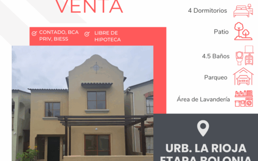 Se Vende Propiedad de estreno en La Rioja Etapa Bolonia