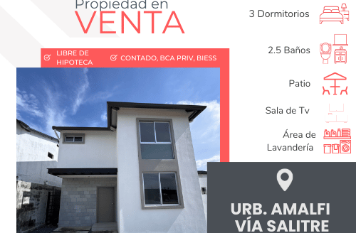 Se Vende Propiedad en Urb. Amalfi de estreno, Vía Salitre