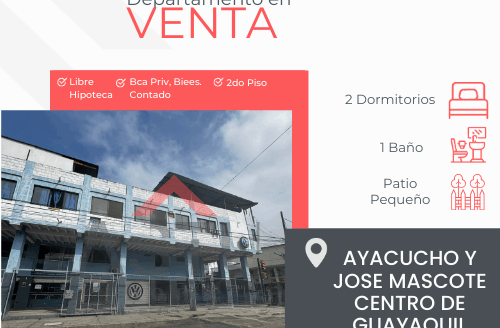 Se Vende Departamento en Ayacucho y José Mascote esquina