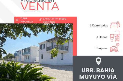 Se vende hermosa propiedad amoblada en Urb Bahía Muyuyo, Vía Data.