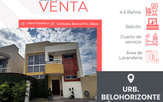 Se Vende Casa en Urb. Belo Horizonte, Km 11.5 Via  a la Costa
