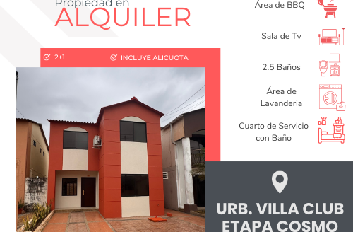 Se Alquila Propiedad en Villa Club etapa Cosmos