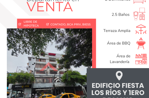Se Vende Departamento en  Edificio Fiesta – Los Ríos y 1ero de Mayo